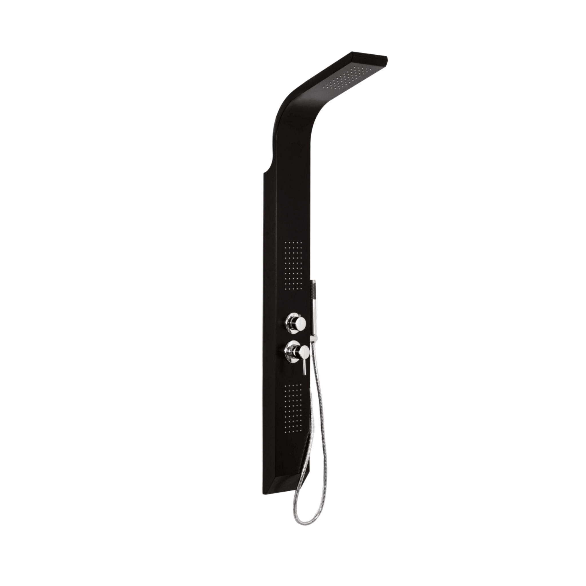 Colonna Doccia Idromassaggio Con Miscelatore Meccanico Kit Doccetta e Deviatore a 3 Vie "Sily" Nero Opaco