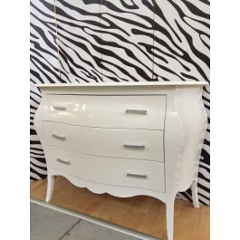 COMO CASSETTIERA BOMBATO LEGNO BIANCO OPACO - CODLUIS