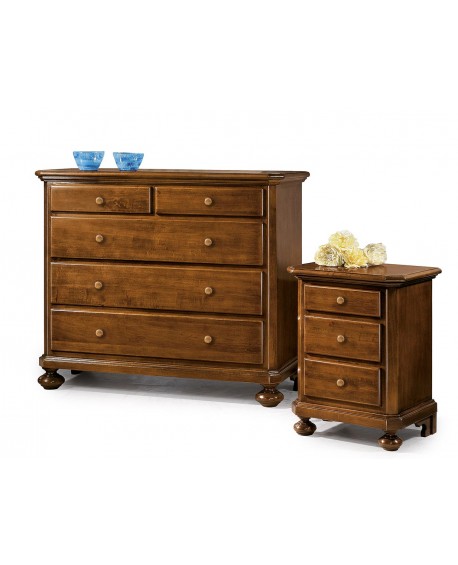 COMO + 2 COMODINI IN LEGNO COLORE NOCE OFFERTA