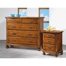 COMO' 5 CASSETTI LEGNO MASSELLO x camera da letto