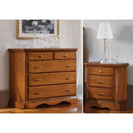 como cassettiera e 2 comodini legno massello vari colori