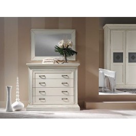 COMO' CASSETTIERA LACCATO BIANCO LEGNO PRODOTTO VENETO CASSETTIERA 4 CASSETTI