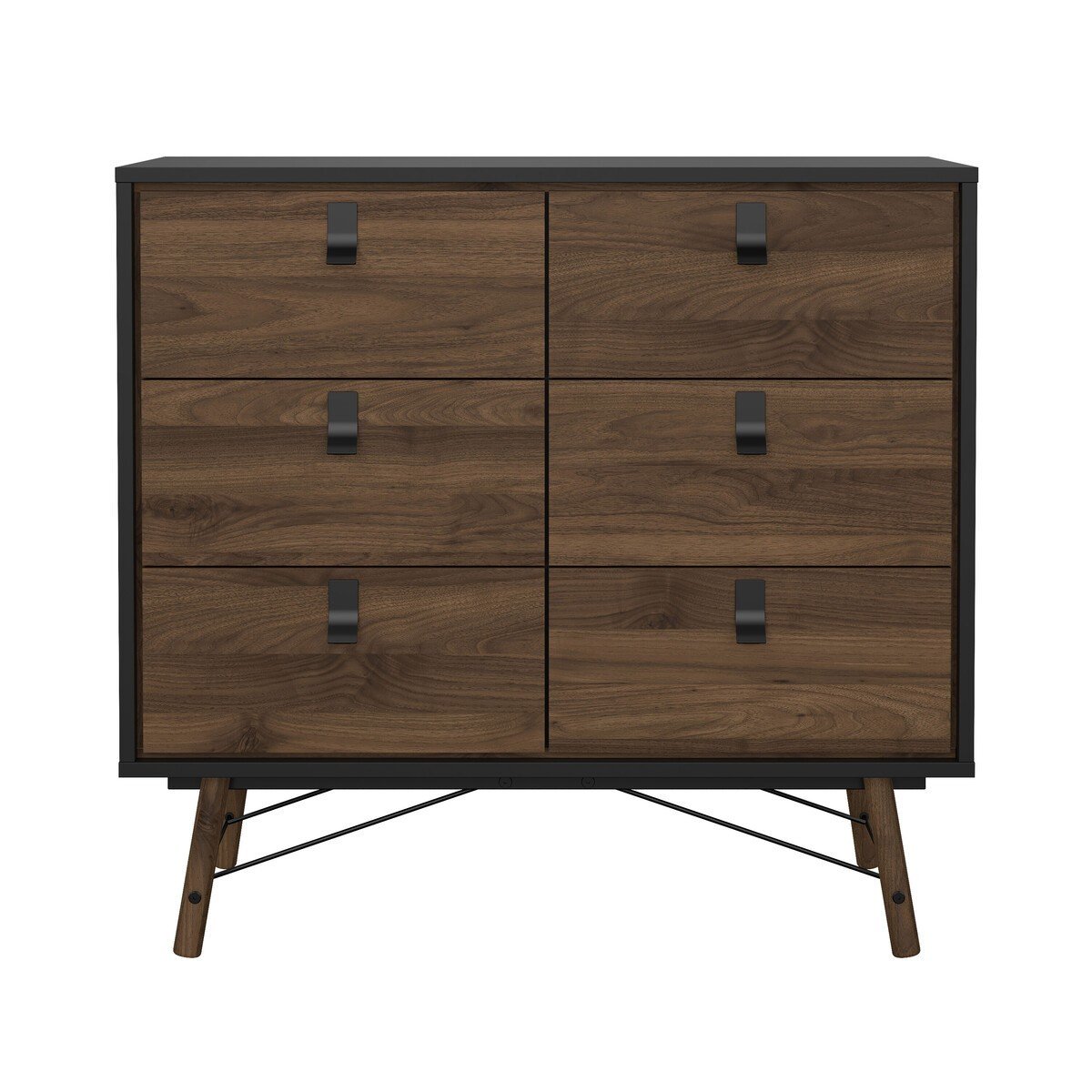 Comò doppio 6 cassetti con base in metallo L101,8 cm - JOYCE