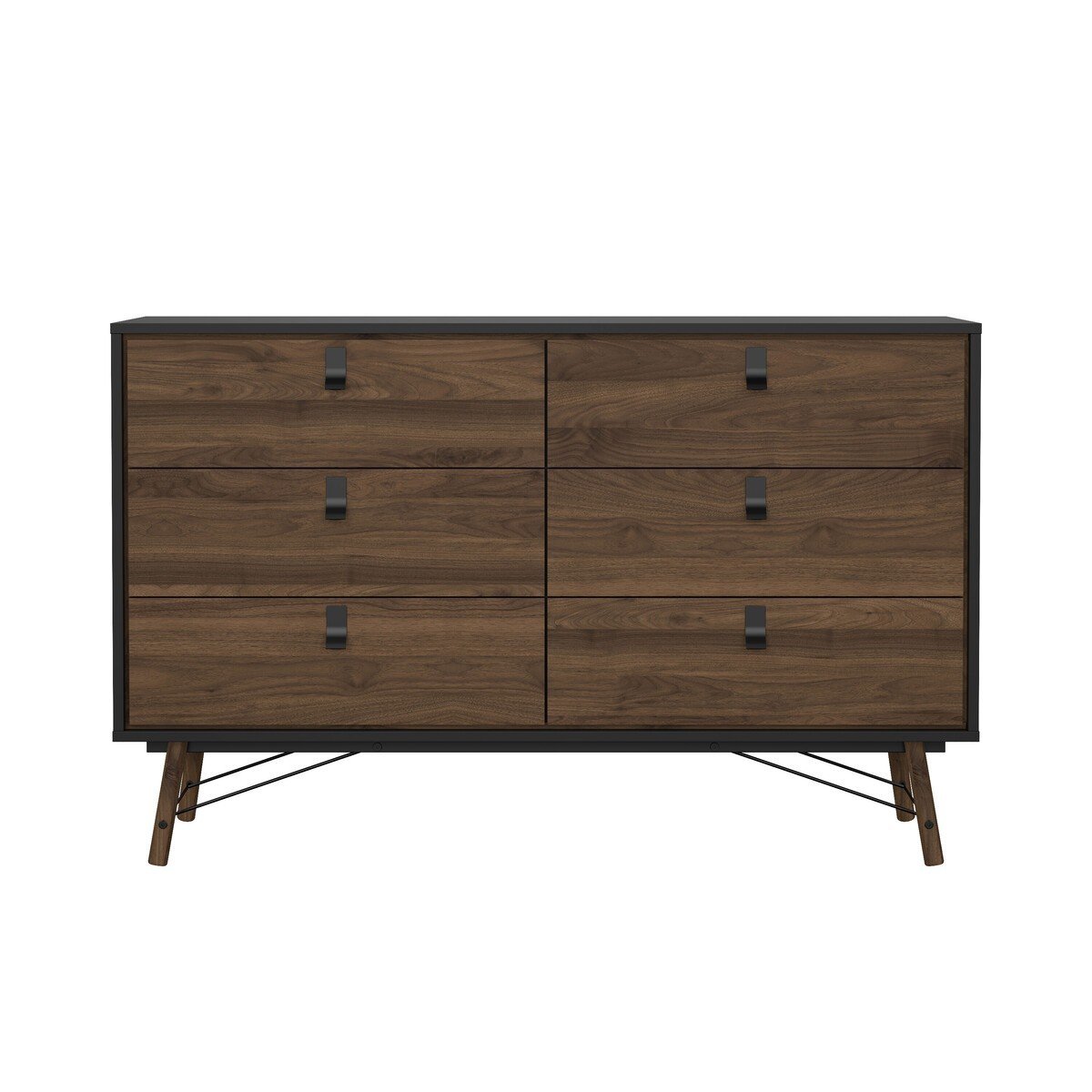 Comò doppio 6 cassetti con base in metallo L150,3 cm - JOYCE