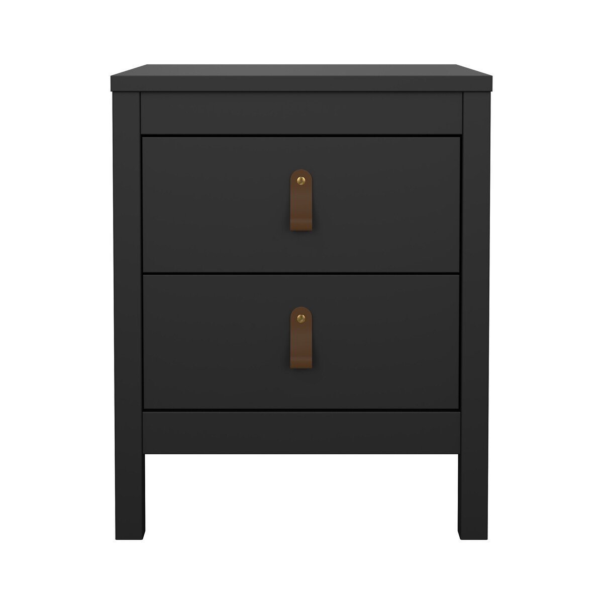 Comodino 2 cassetti nero opaco L43,8 cm - BARCELONE