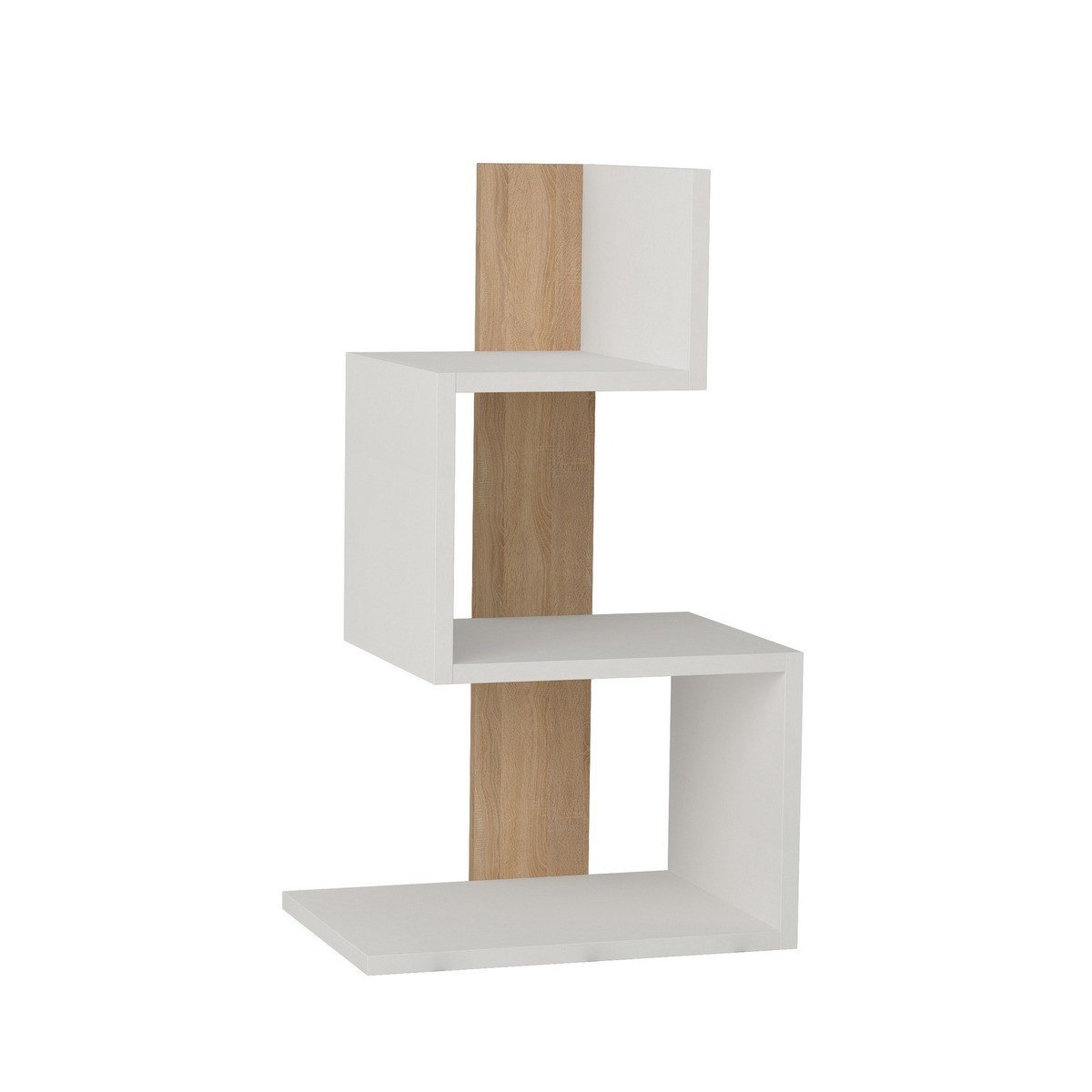 Comodino bianco e decorato in legno di rovere L42 cm - ROSIE