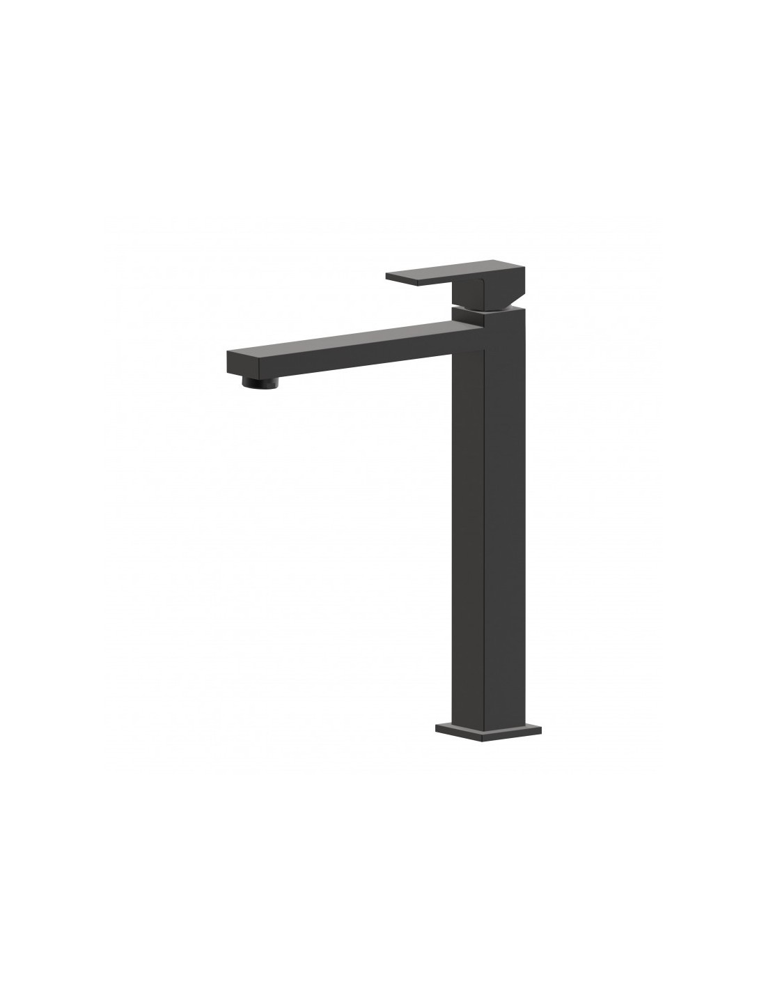 Newform - Ergo Q miscelatore Alto per lavabo d'appoggio senza scarico NERO 66419