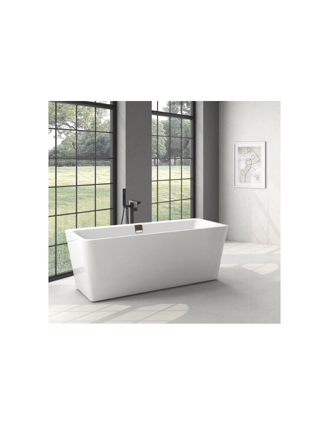 Vasca Freestanding in Acrilico in Bianco Lucido 1800*800 - art.62110W