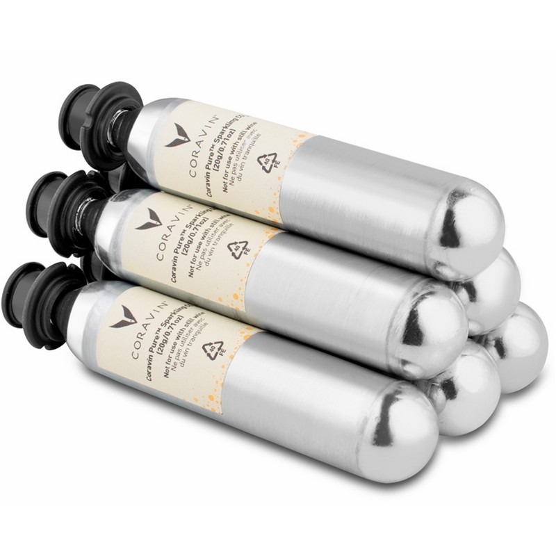 CORAVIN CAPSULA C02 "PURE" PER SISTEMA MESCITA SPUMANTE 6 PZ CM. 1,9X11,1