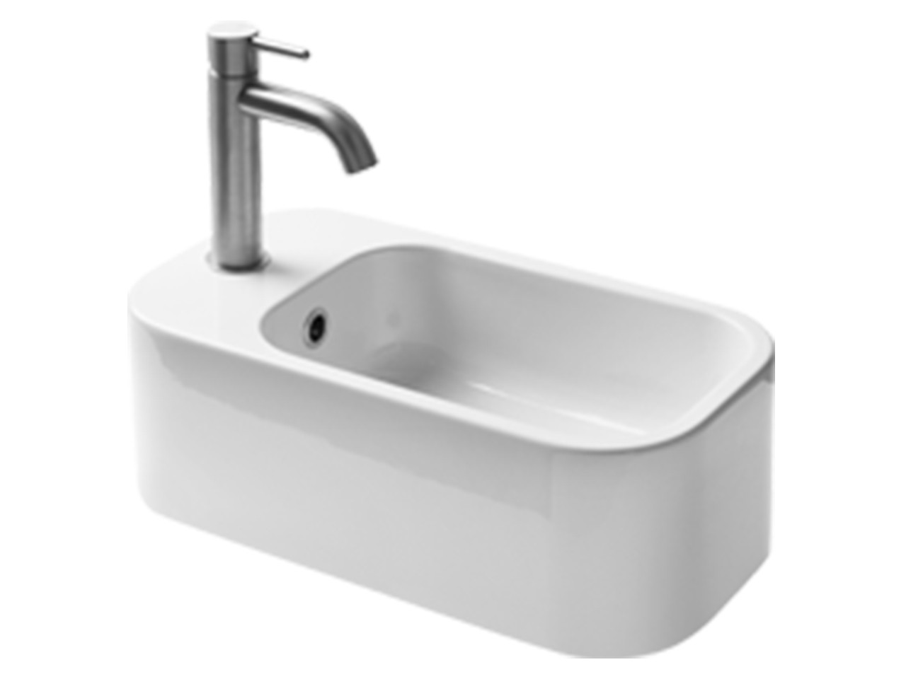 Lavabo Sospeso Sinistro Cosa Mini 48x25 in Ceramica Bianco Lucido-68864