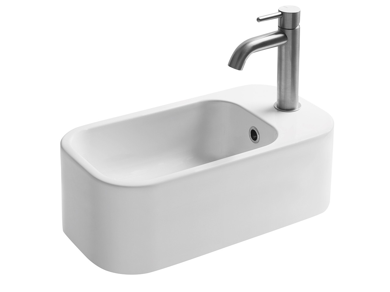 Lavabo da Appoggio Cosa Mini 48x25 in Ceramica Bianco Opaco-68855