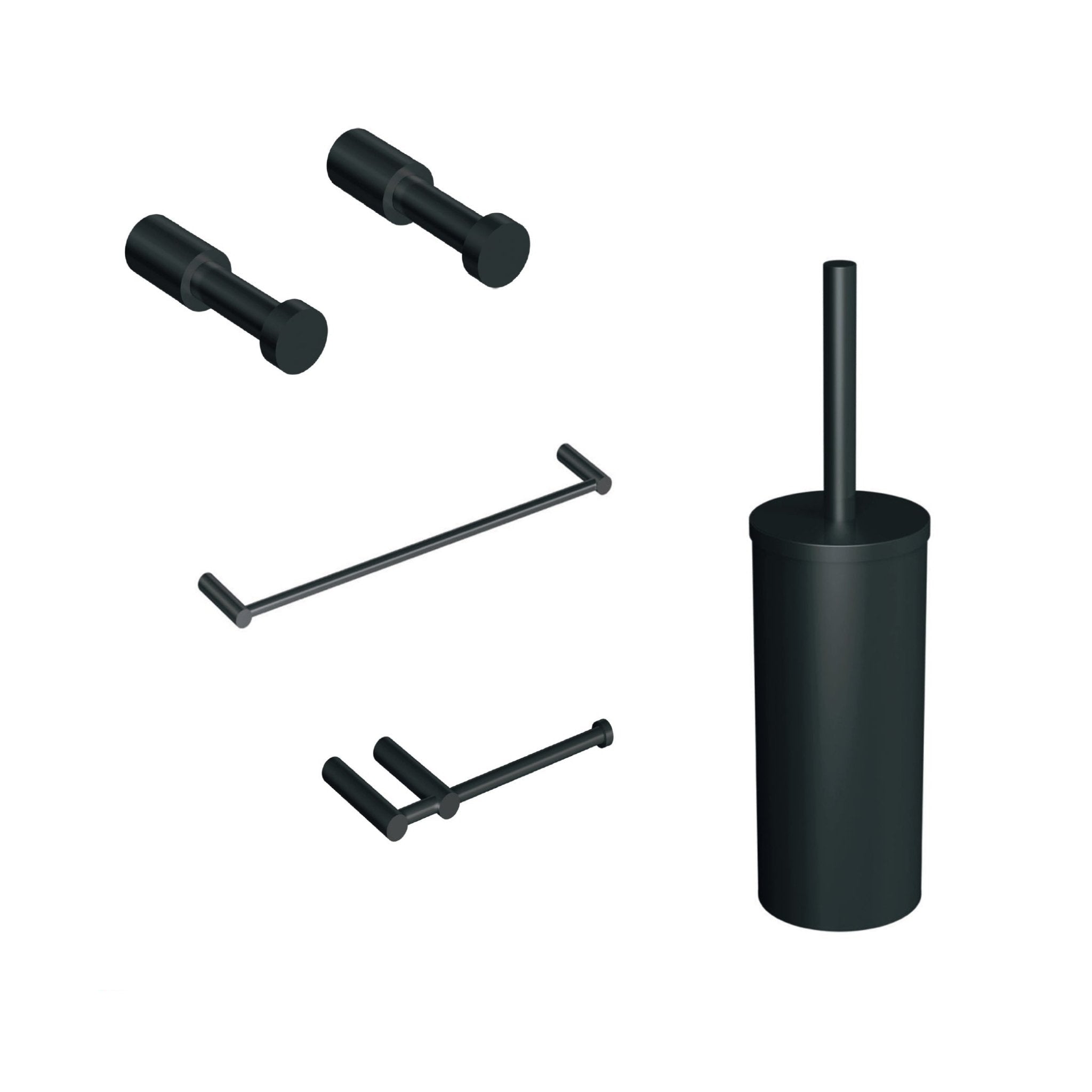 Set 5 Accessori Da Bagno Cosmic "Logic" Nero Opaco