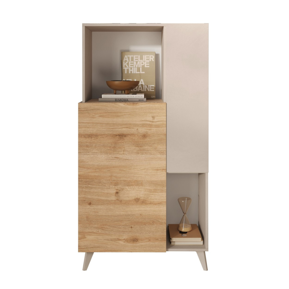 Credenza 2 ante, 2 nicchie e 2 ripiani L80 cm - MALA