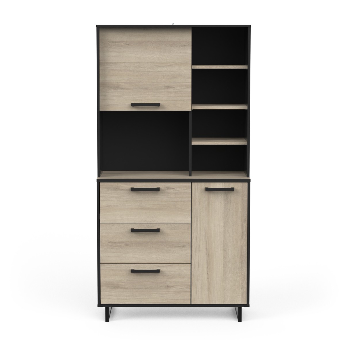 Credenza con 2 ante, 3 cassetti e 4 nicchie H179,5 cm - ROMA