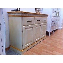 CREDENZA COUNTRY PROVENZALE LEGNO MASSELLO AVORIO ANTICATO PRODOTTO VENETO