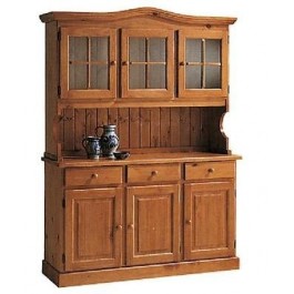 Armario EN MADERA DE PINO BASE + ELEVACIÓN DE COLOR MIEL CRISTALLIERA - WALNUT - NATURAL