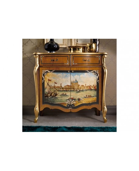 DRESSER BOIS DECORE AVEC LA MAIN INTARSIO