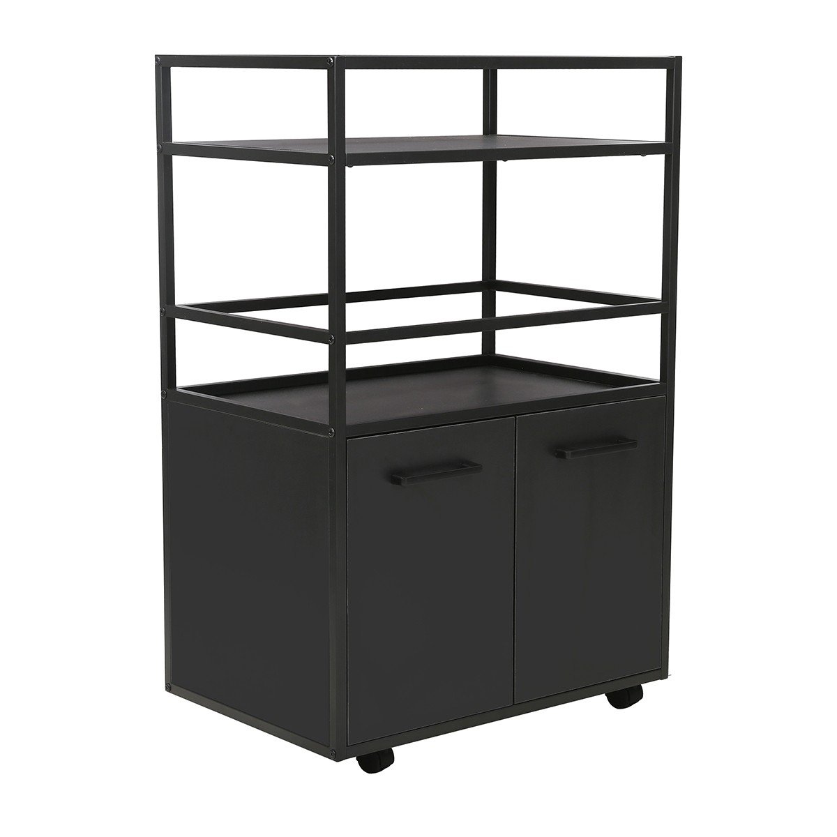 Credenza su ruote con 2 ante, 2 ripiani e 4 ruote L60 cm - MOSAIK