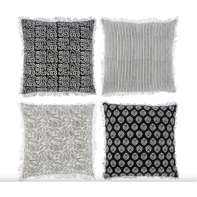 CUSCINO INDI IN TESSUTO NERO ASSORTITI 56X56X2,5 CM. JOLIPA