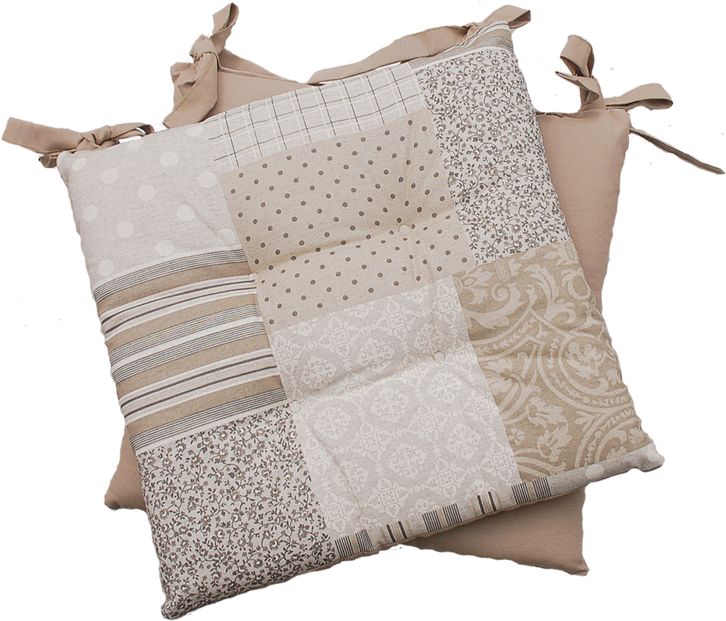 Cuscino Morbidone Patchwork Beige