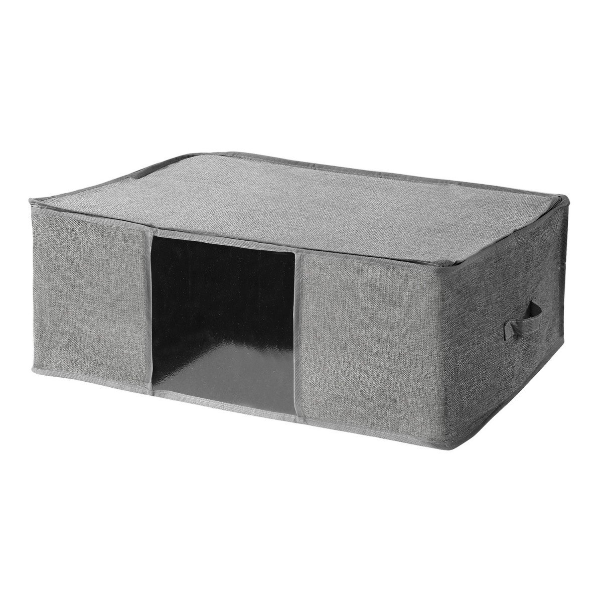 Custodia per piumone in tessuto effetto lino grigio - L66 cm