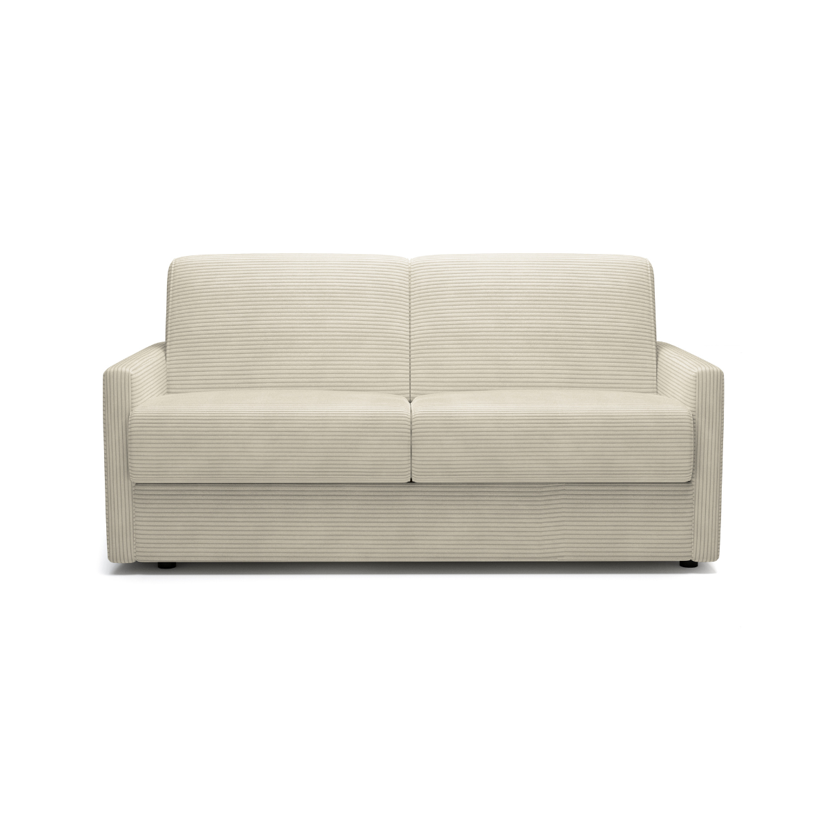 Divano 3 posti in velluto a coste avorio convertibile in letto 140x190 cm - GIULIA