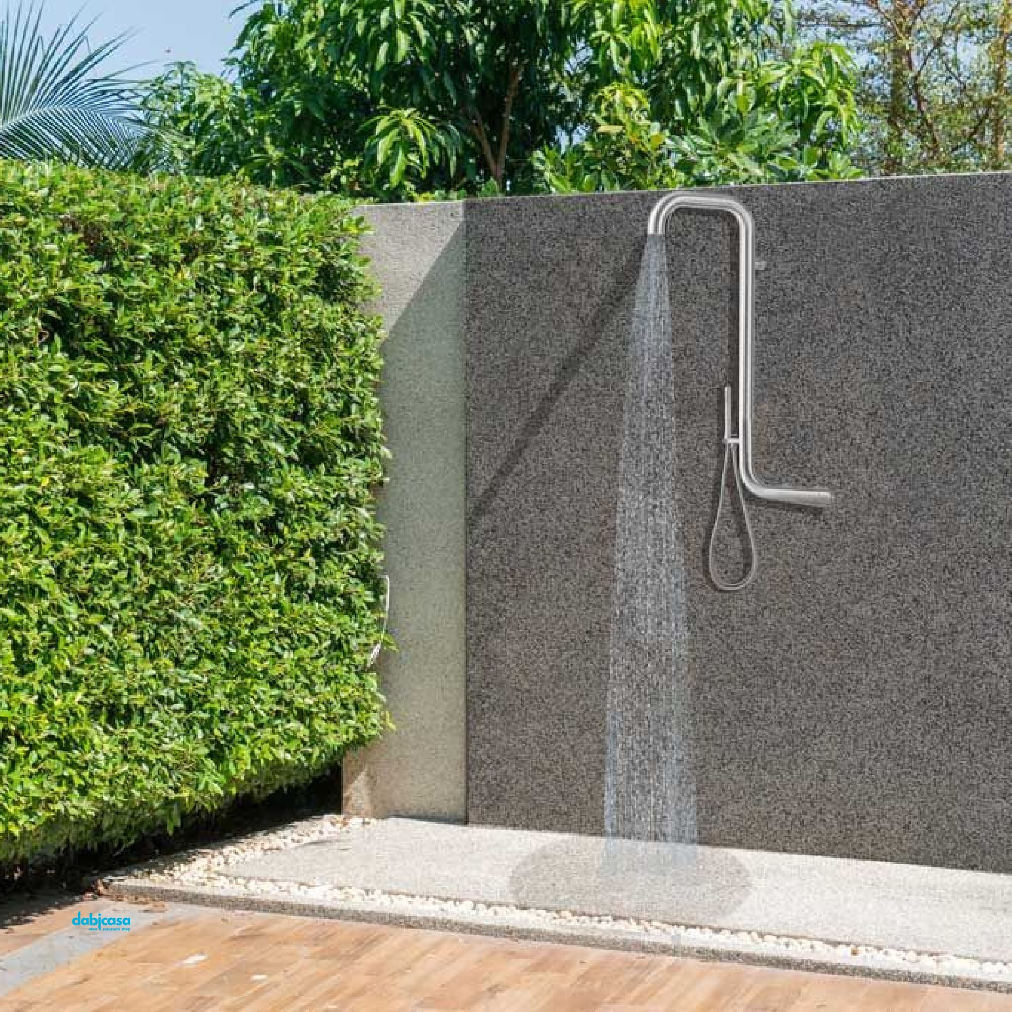 Doccia Per Esterno/Interno "Arborea" A Parete Acciaio Inox 316 Acqua Calda/Fredda C/Kit Doccetta