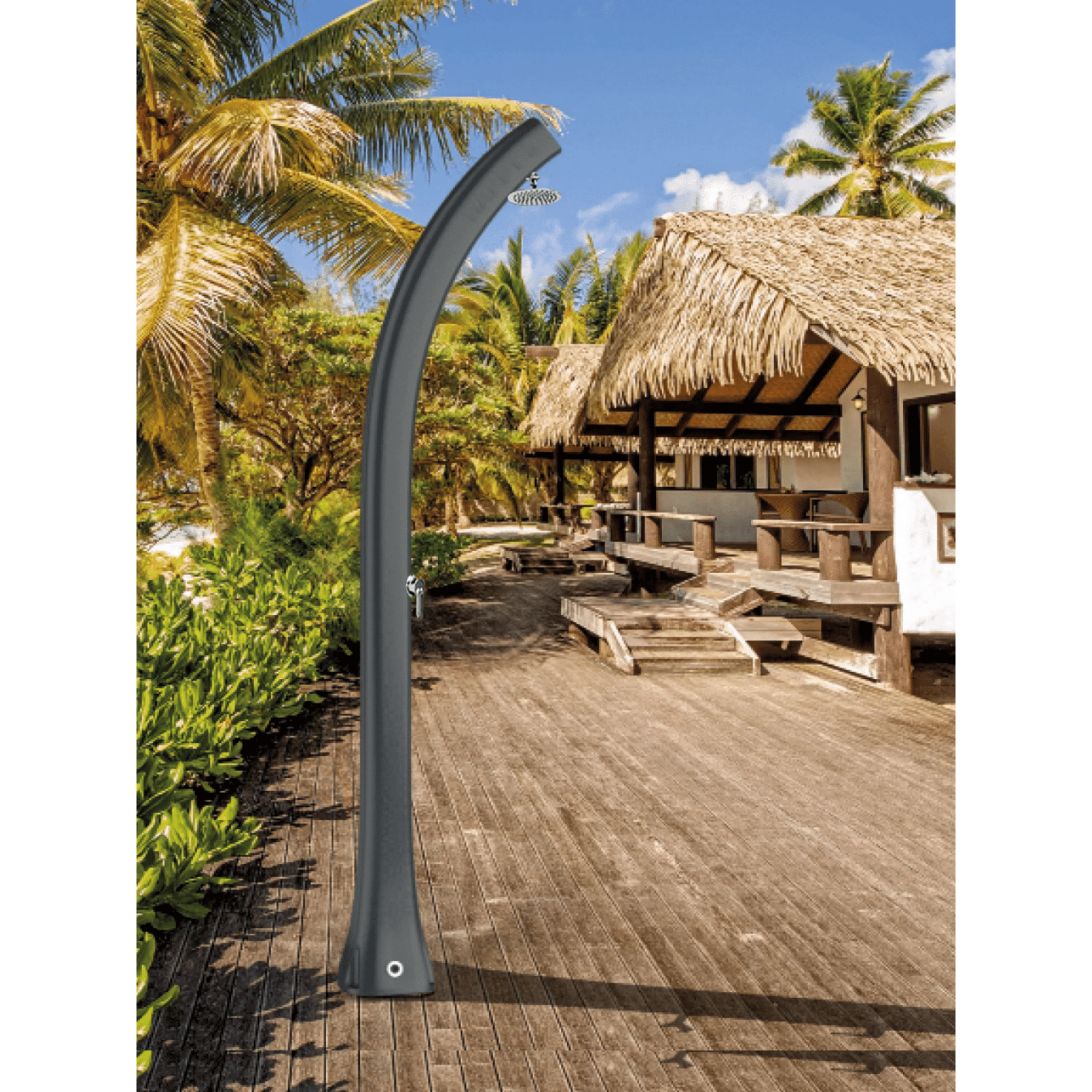 Doccia Solare Da Esterno 28 Lt Con Soffione e Miscelatore Arkema "Happy Five F500"