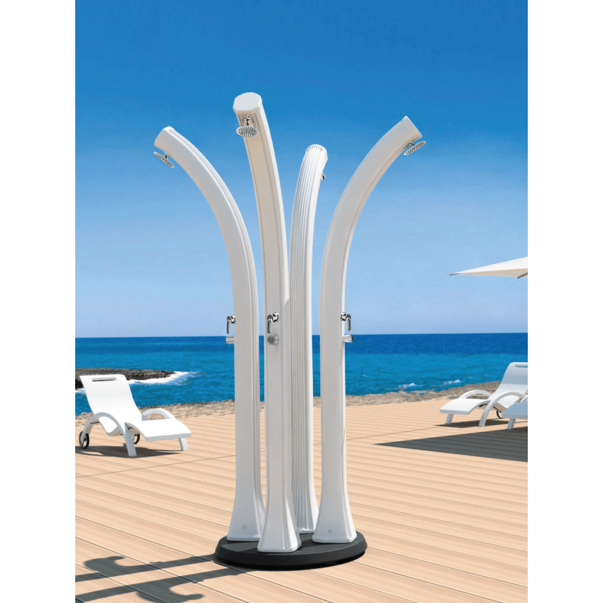 Doccia Solare Da Esterno 28 Lt Con Soffione Miscelatore e Pulsante Temporizzatore Arkema "Happy Beach F560"