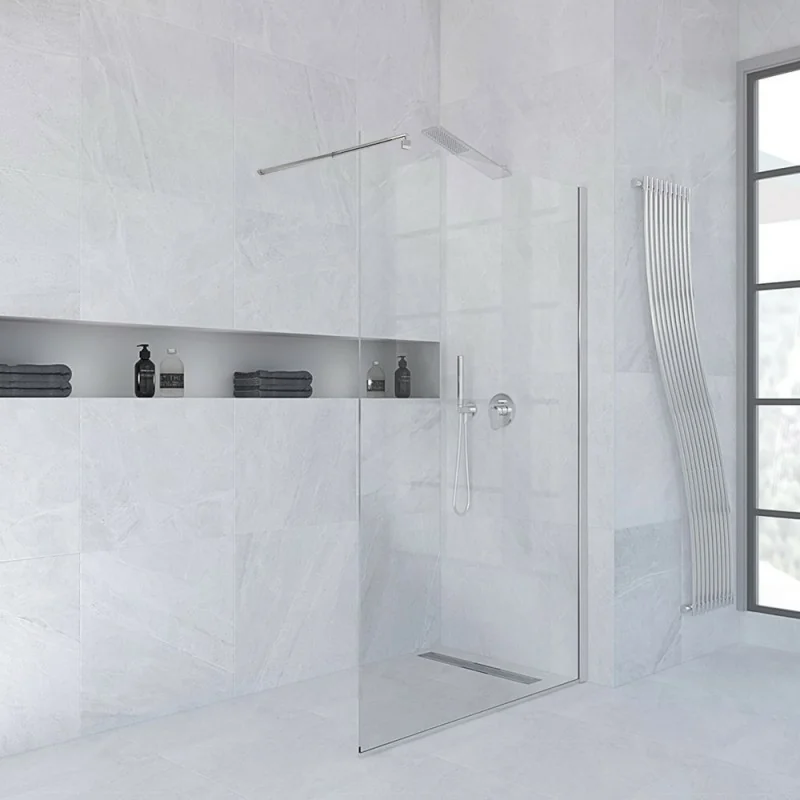 Doccia Walk-In 160 cm trasparente 6 mm profilo cromo H 200 cm Klug