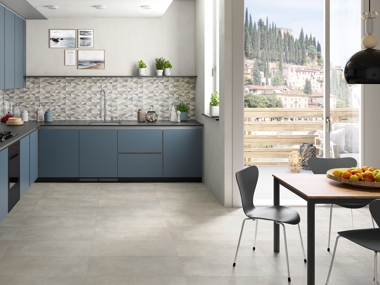 Pavimento Spc Downtown Grey Effetto Cemento Grigio-74852