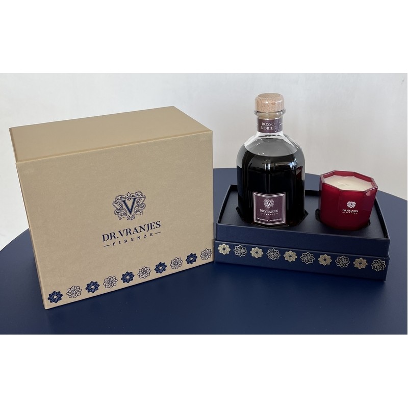 DR. VRANJES GIFT BOX ROSSO NOBILE 250 ML + CANDELA DA 80 GR. NATALE 2024