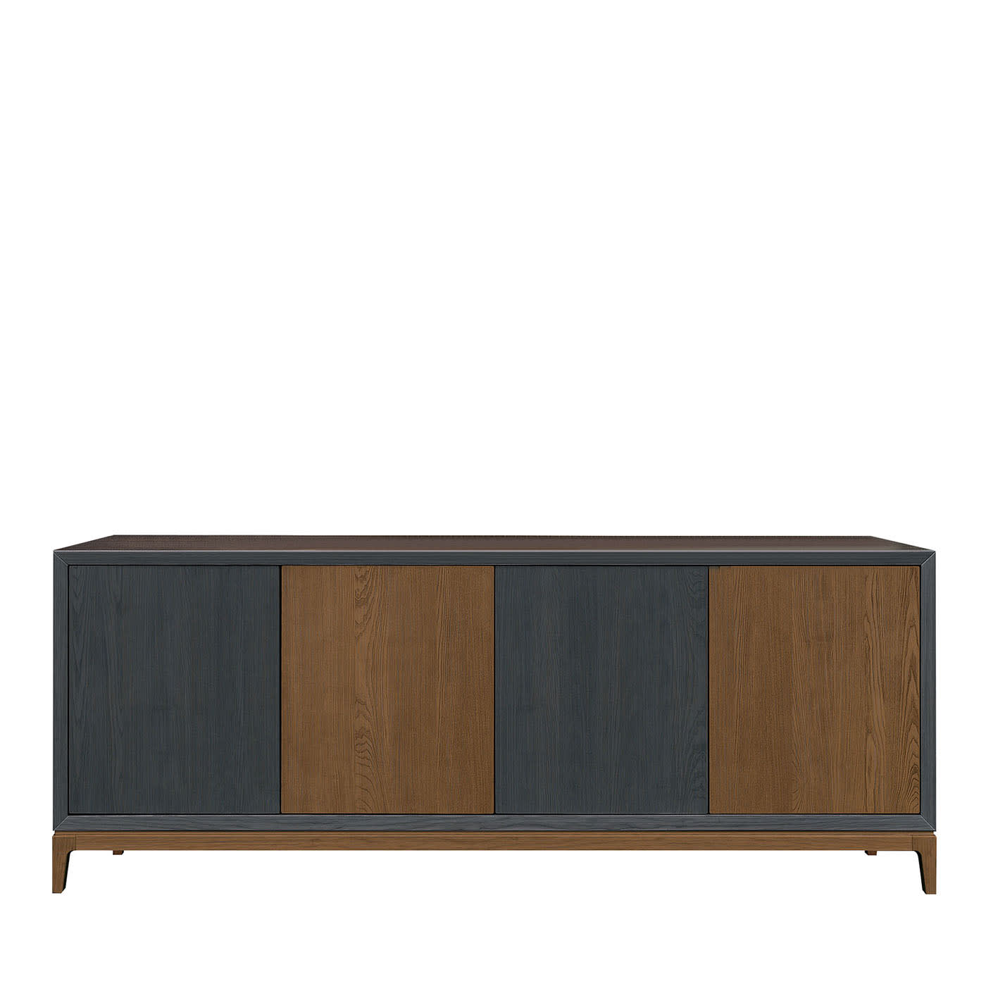 Credenza Urban Contrast in Legno di Frassino Finitura Caffè e Grigio Fumo