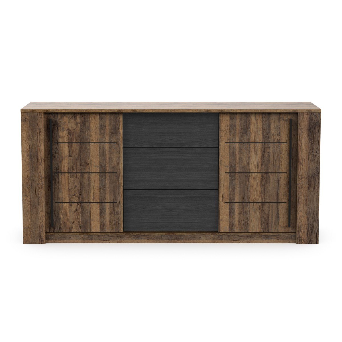 Enfilade 3 tiroirs et 2 portes coulissantes L206 cm - MALA