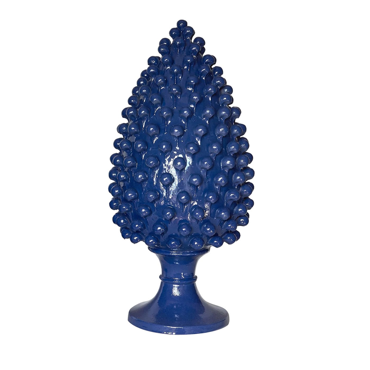Statuetta alta di pigna blu