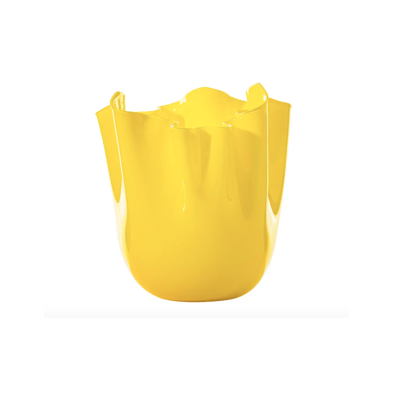 Fazzoletto Venini in vetro opalino Ginkgo biloba cm 24