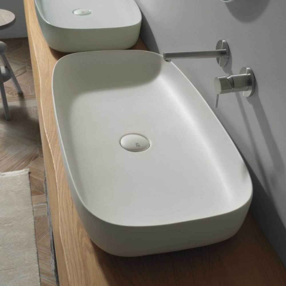 Lavabo in ceramica beige opaco Vess80 AeT Italia