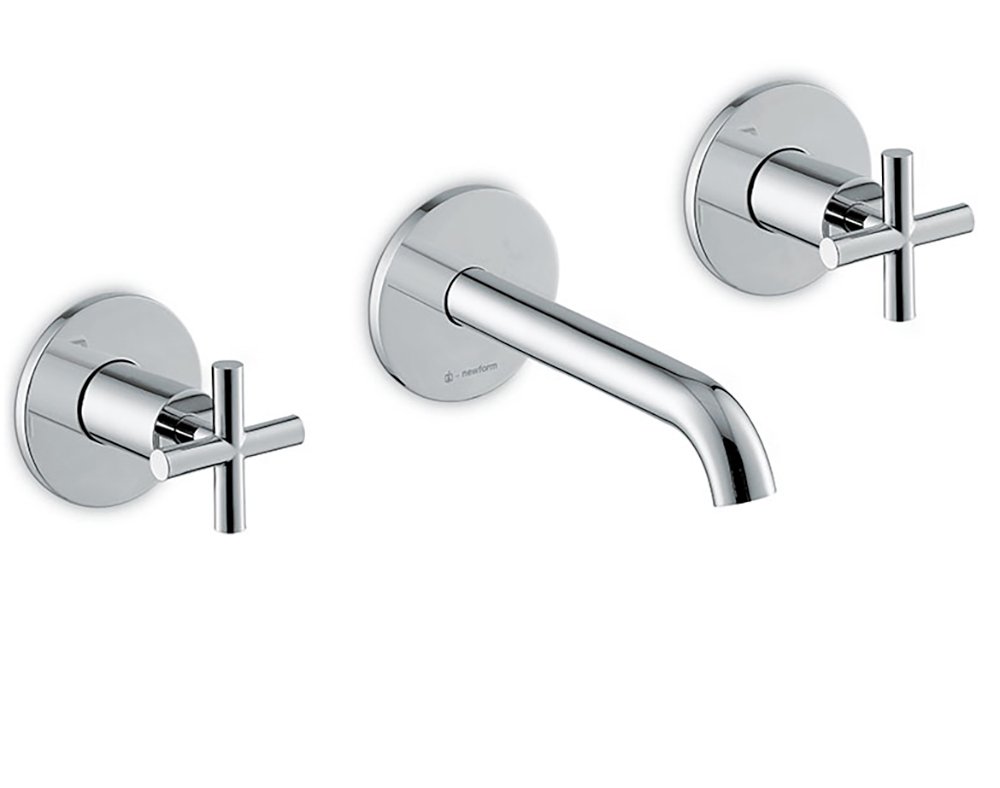 Gruppo lavabo 3 fori a parete Blink Newform
