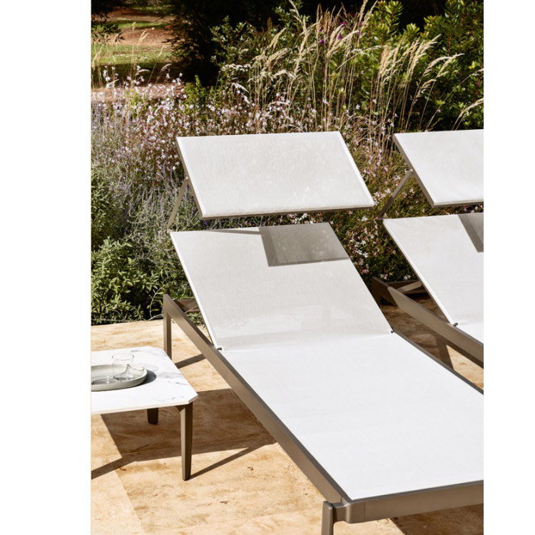 Lettino da giardino con ruote e parasole Push Myuour