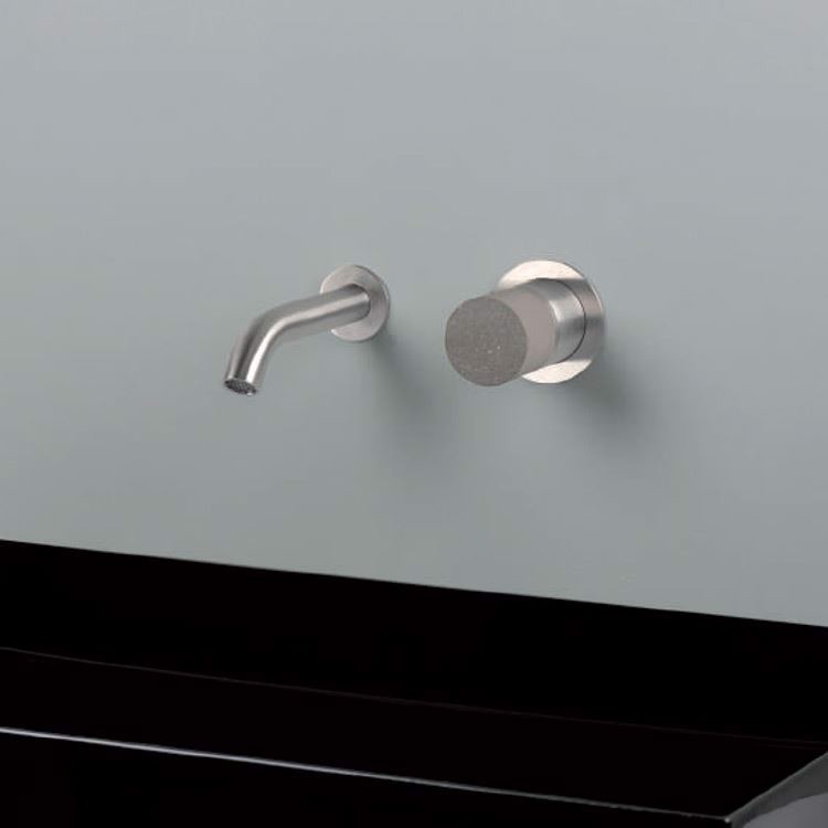 Miscelatore monocomando ad incasso per lavabo Ritmonio Diametro 35 Inox Concrete