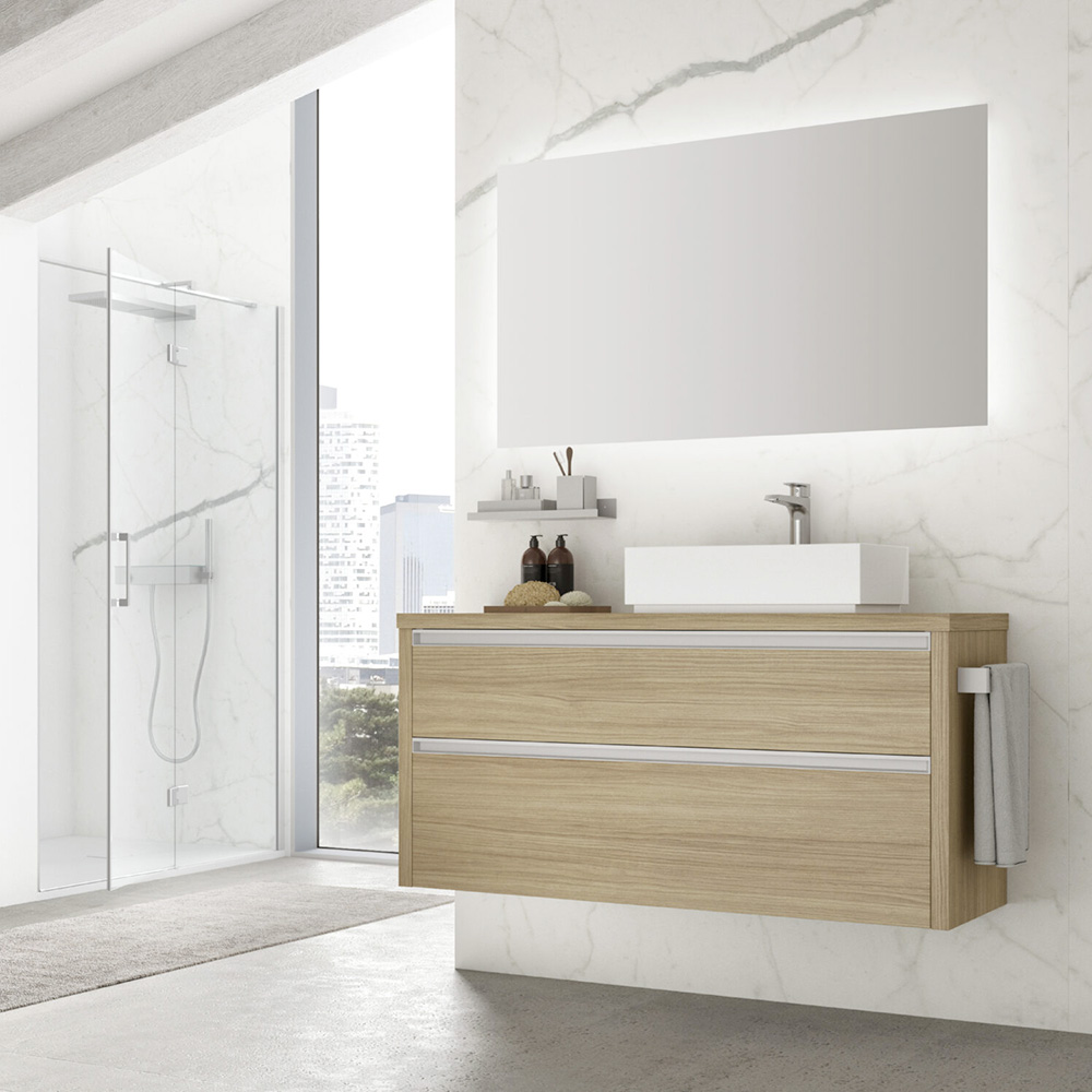 Mobile bagno sospeso con lavabo da appoggio Riva 08 Gruppo Geromin