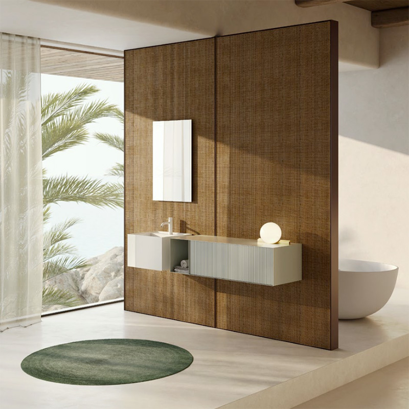 Composizione con mobile bagno sospeso e lavabo Zero20 Moab80