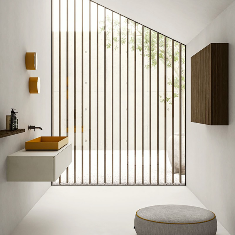 Mobile bagno sospeso in cemento Block h24 Moab80