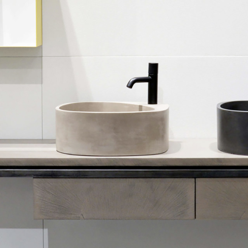 Lavabo da appoggio in calcestruzzo Elletre Moab80