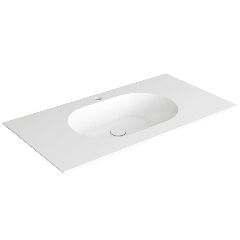 Top con lavabo integrato ovale Wave 100 Simas