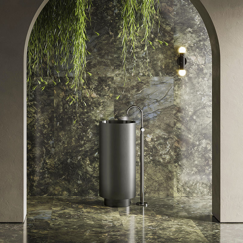 Lavabo freestanding in acciaio inox Solo Steel Newform