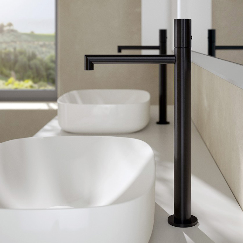 Miscelatore monocomando lavabo con maniglia zigrinata 28mm Treemme