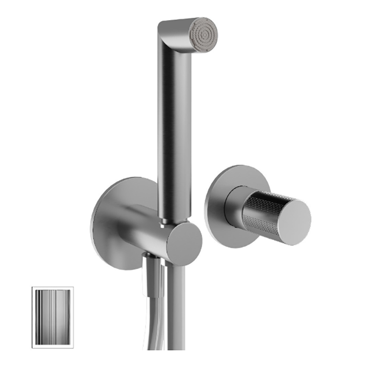 Miscelatore monocomando per doccia con doccetta e maniglia zigrinata 28mm Treemme