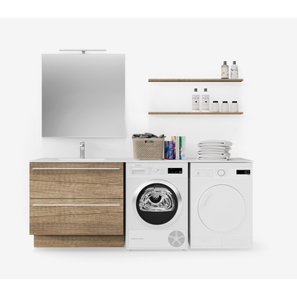 Mobile lavanderia a terra con copri lavatrice e asciugatrice Store 14 Geromin