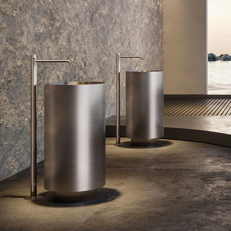 Miscelatore monocomando monoforo per lavabo freestanding X-Steel 316 Newform